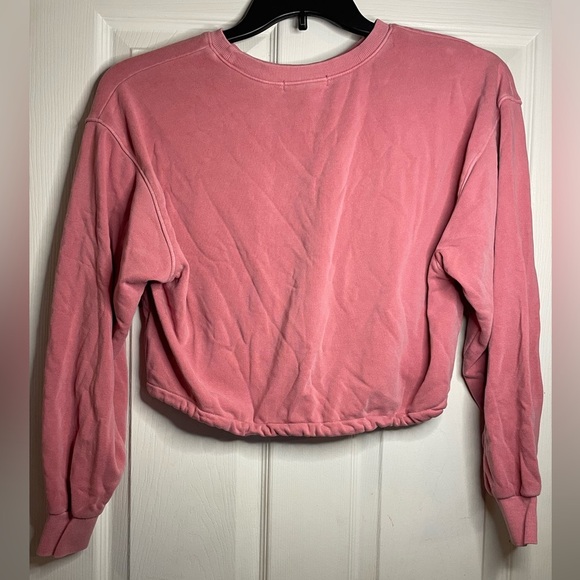 Forever 21 Pink Cropped Tie Front Hoodie size small women’s - Picture 2 of 3